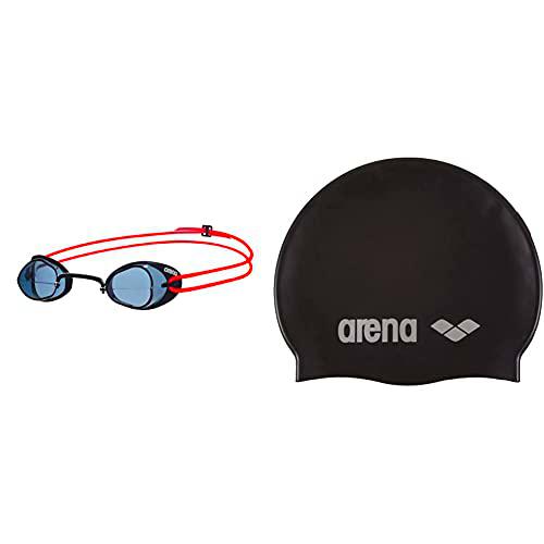 ARENA Swedix Gafas de Natación, Unisex Adulto, Negro/Rojo (Smoke)