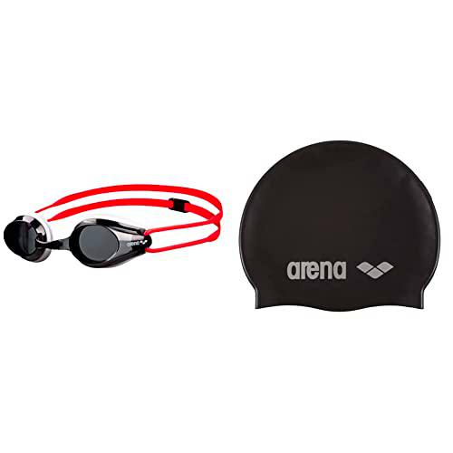 ARENA Tracks Jr Gafas de Natación, Unisex Adulto, Negro (Smoke/White/Red)