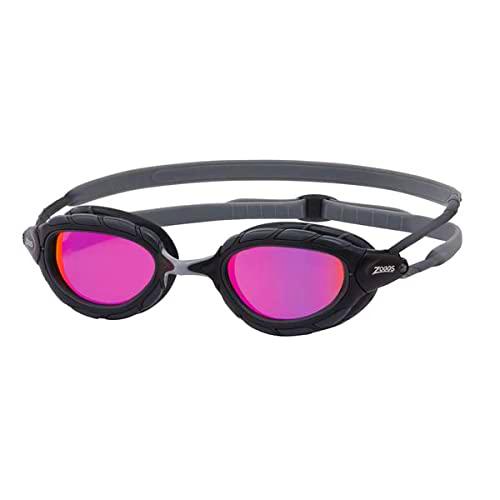 Zoggs Titanio Predator-Ajuste más pequeño, Unisex, Gris/Negro/Rosa Espejo