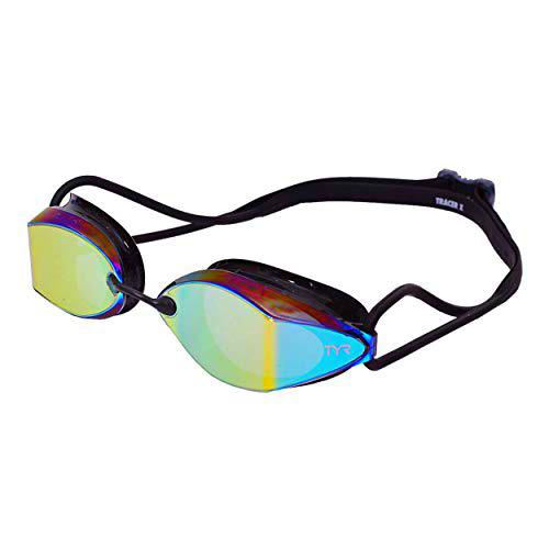 TYR Gafas unisex Tracer X Racing espejadas, dorado/negro/negro