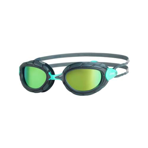 Zoggs Predator Swimming Goggles, Unisex-Adult, Grey/Turquoise/Titanium Reactor