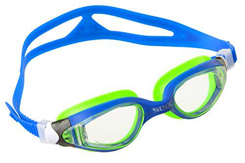 Seac Ritmo JR, Gafas de natación en la piscina y en el mar para mujeres y hombres, azul/verde