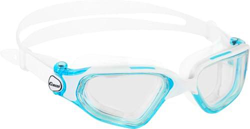 CRESSI Clear Eyes Goggles White/Aquamarine - Gafas de Natación Unisex de Silicona Pura con Tratamiento Molecular Antivaho para Lentes